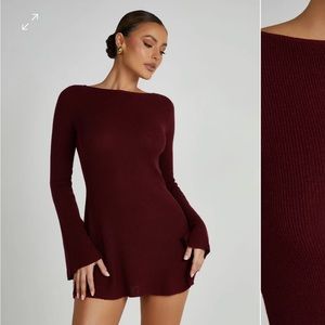 Meshki - open back dress burgundy